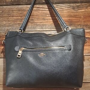 SOLD!! COACH "Tyler" Black Pebbled Leather Shoulder Tote Bag